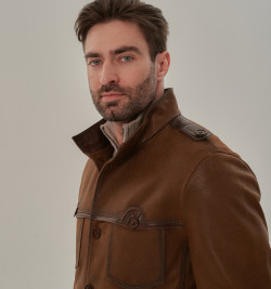 Замшевая куртка на пуговицах для мужчин