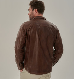 Легкая рубашка из натуральной кожи