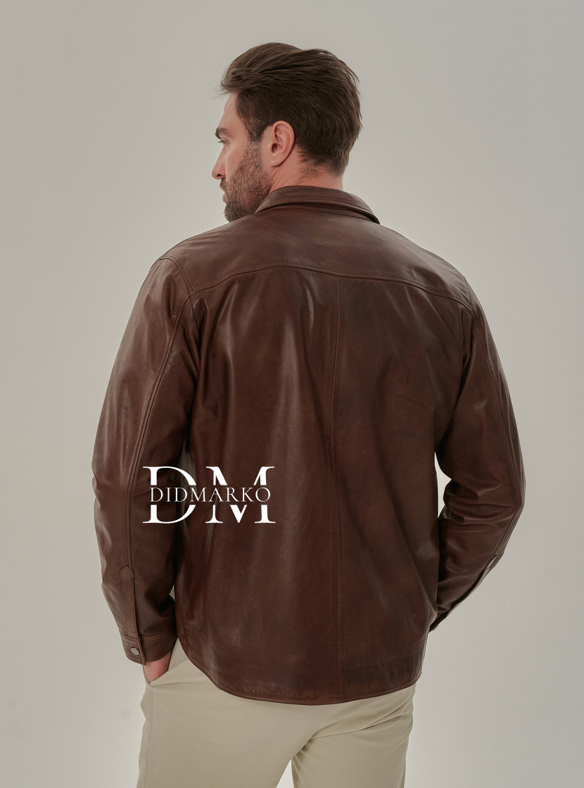 Легкая рубашка из натуральной кожи