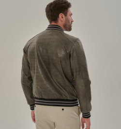 Куртка из кожи в стиле кроко для мужчин