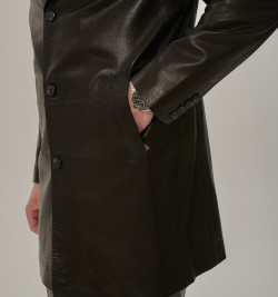 Мужской тренч из кожи