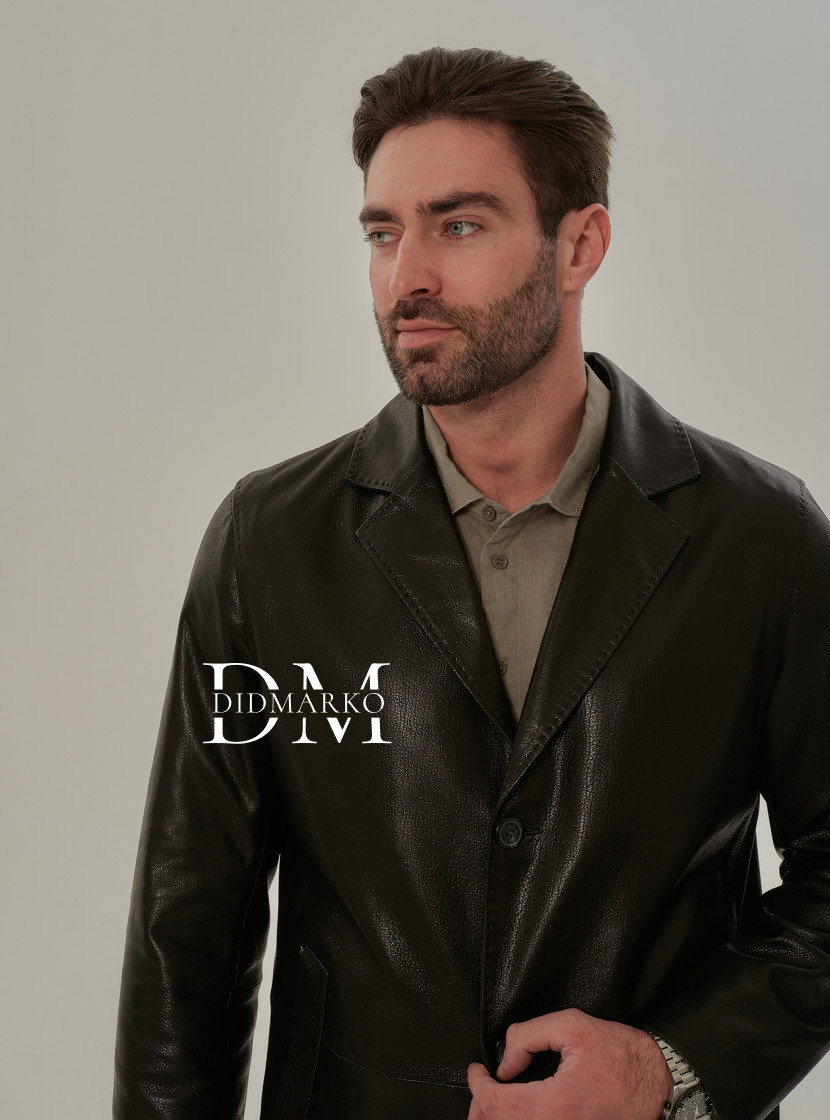 Мужской тренч из кожи