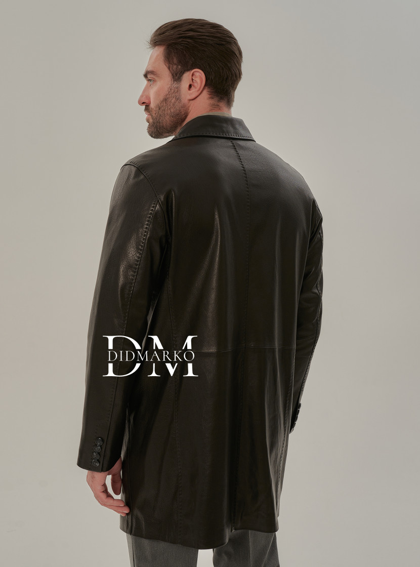 Мужской тренч из кожи