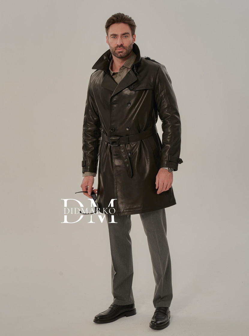 Стильный мужской кожаный френч