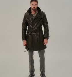 Стильный мужской кожаный френч