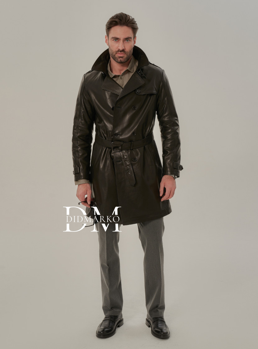 Стильный мужской кожаный френч