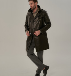 Стильный мужской кожаный френч