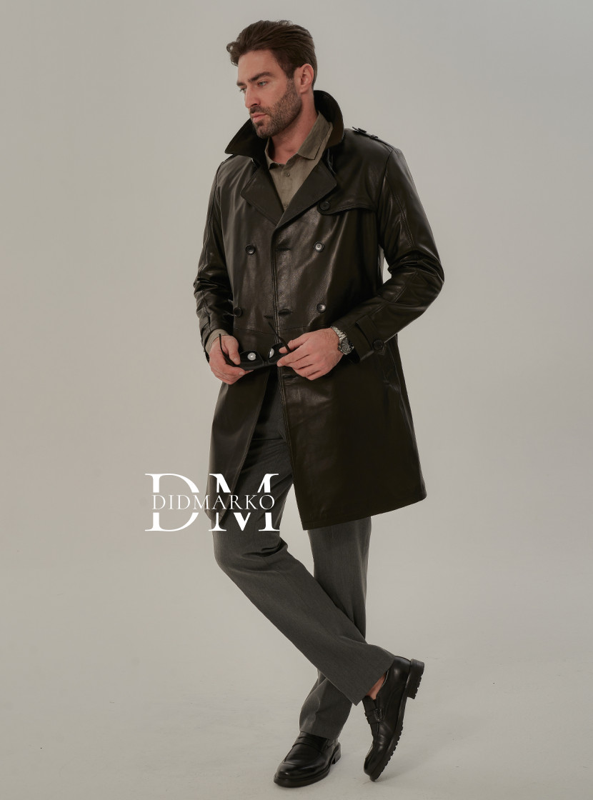 Стильный мужской кожаный френч