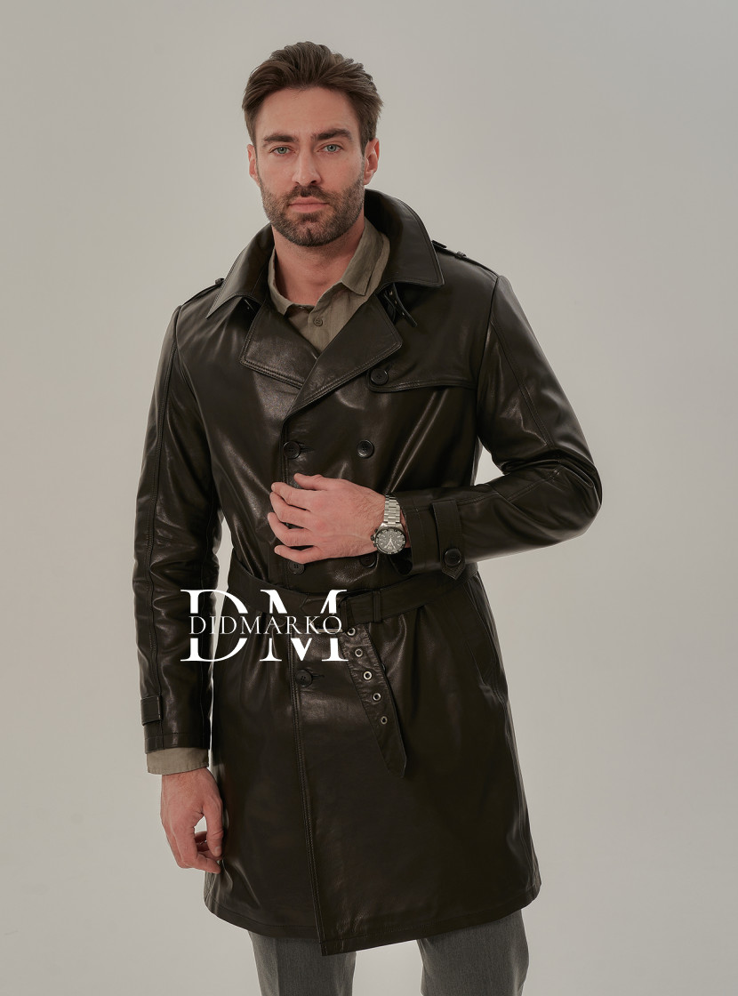Стильный мужской кожаный френч