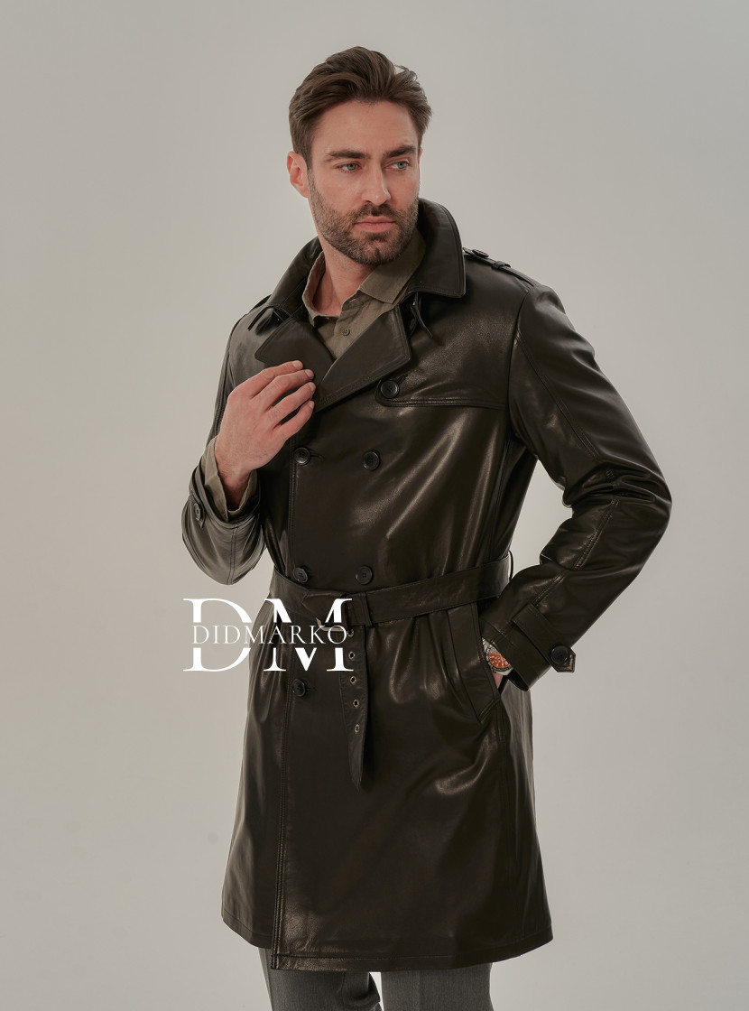 Стильный мужской кожаный френч