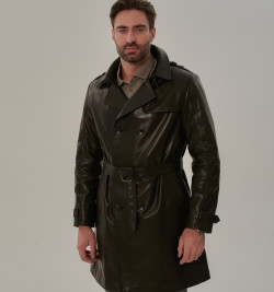 Стильный мужской кожаный френч