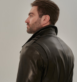 Стильный мужской кожаный френч