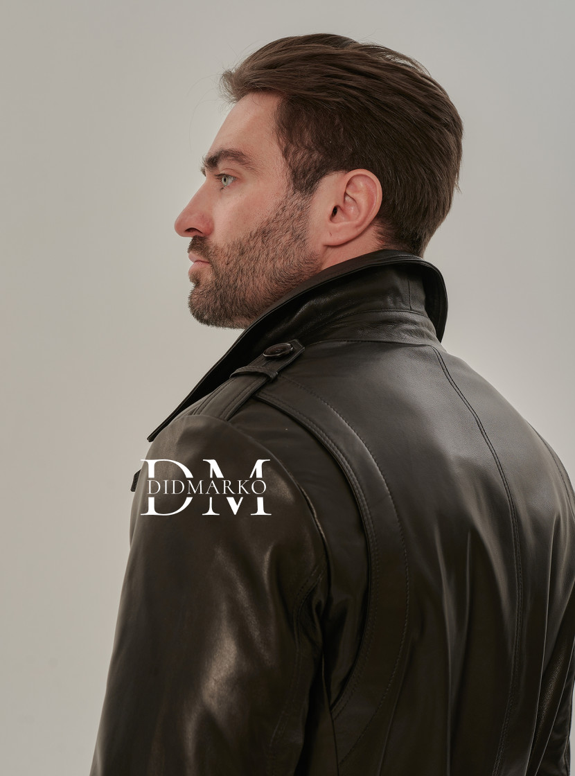 Стильный мужской кожаный френч