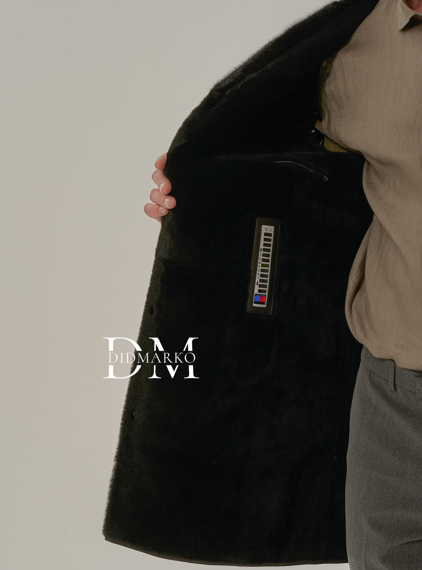 Элегантная классическая мужская дубленка