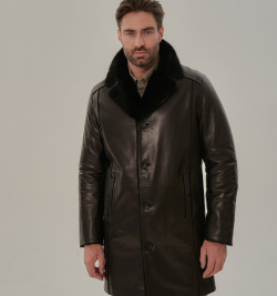 Элегантная классическая мужская дубленка