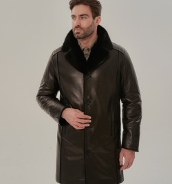 Элегантная классическая мужская дубленка