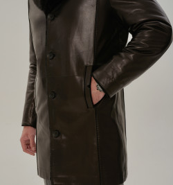 Элегантная классическая мужская дубленка