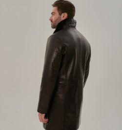 Элегантная классическая мужская дубленка