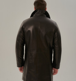 Элегантная классическая мужская дубленка