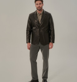 Классический пиджак из кожи мужской