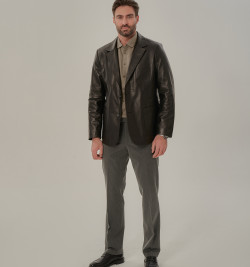 Классический пиджак из кожи мужской