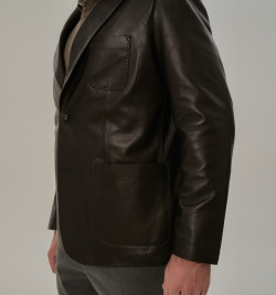 Классический пиджак из кожи мужской