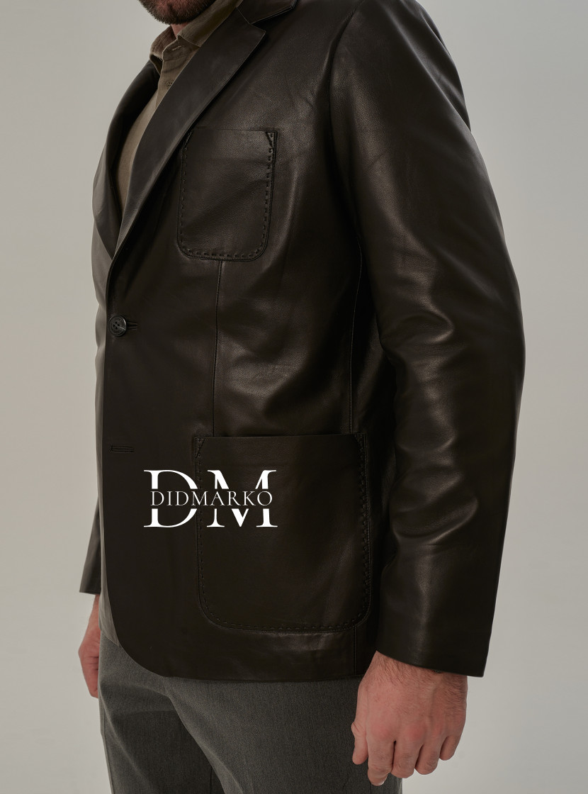 Классический пиджак из кожи мужской