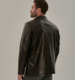 Классический пиджак из кожи мужской