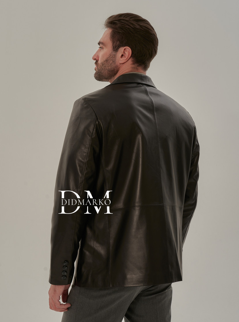 Классический пиджак из кожи мужской