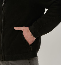 Мужская дубленка из замши черного цвета