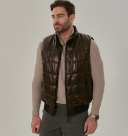 Мужская жилетка из натуральной кожи
