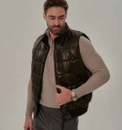 Мужская жилетка из натуральной кожи
