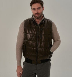 Мужская жилетка из натуральной кожи