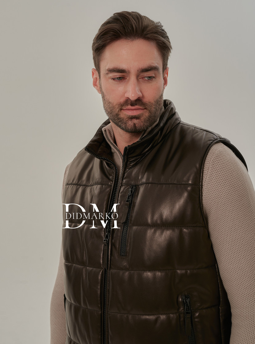 Мужская жилетка из натуральной кожи