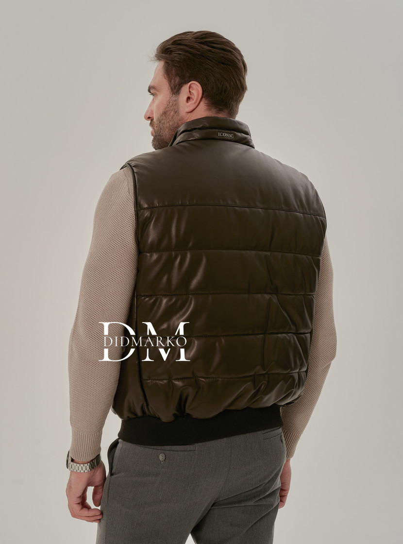 Мужская жилетка из натуральной кожи