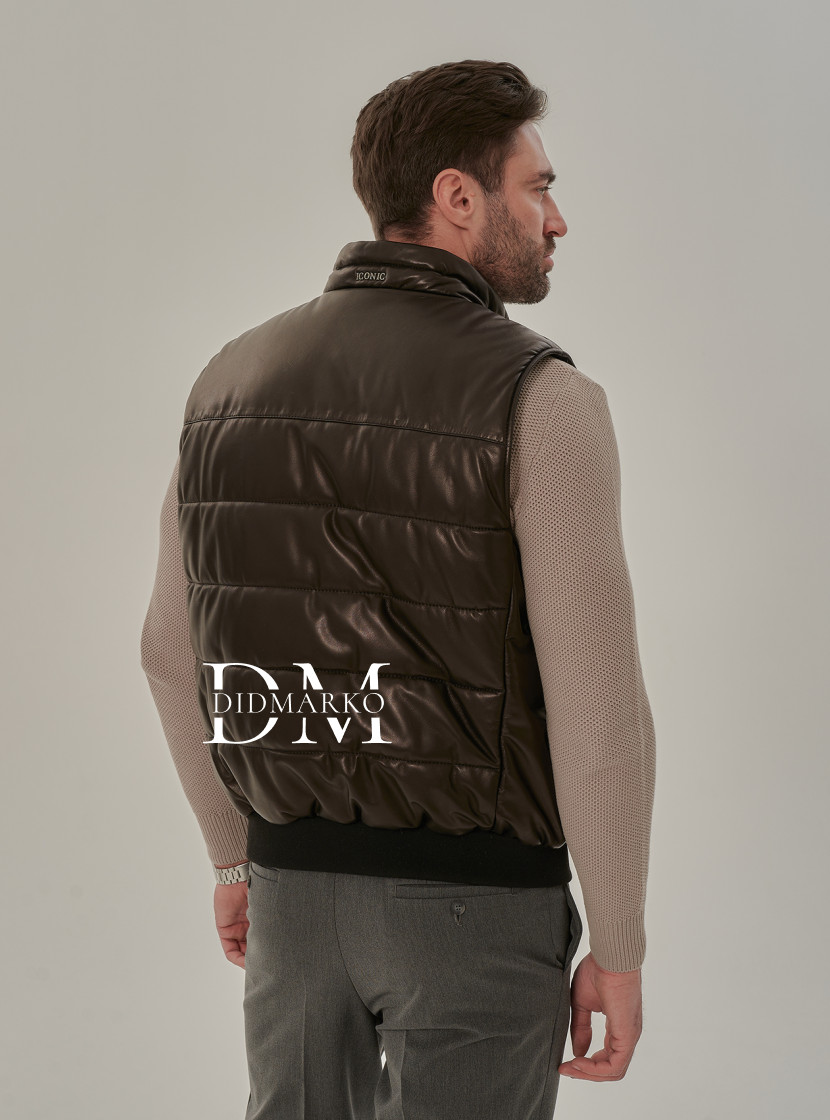 Мужская жилетка из натуральной кожи