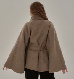 Кашемировое пончо с мехом норки