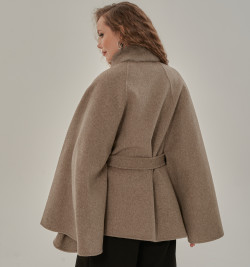 Кашемировое пончо с мехом норки