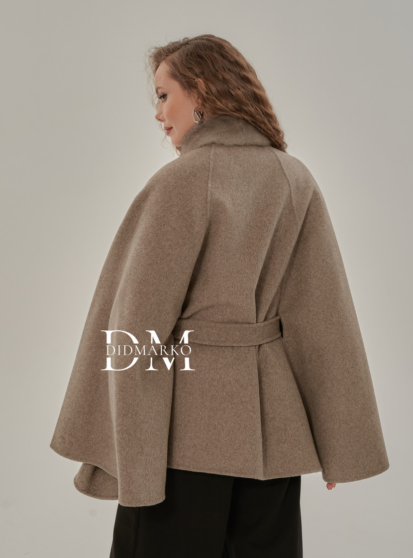 Кашемировое пончо с мехом норки