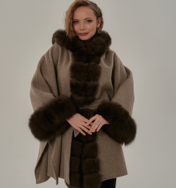 Пончо с капюшоном большие размеры