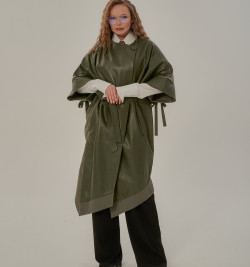 Дизайнерская кожаная накидка больших размеров