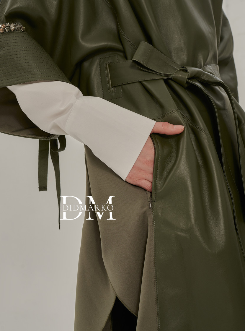 Дизайнерская кожаная накидка больших размеров