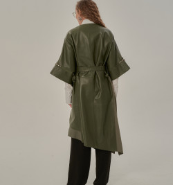 Дизайнерская кожаная накидка больших размеров