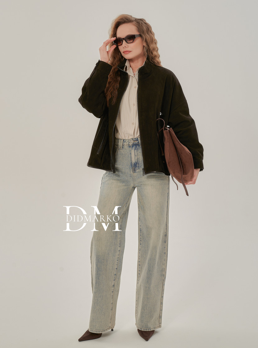 Замшевая куртка женская на молнии