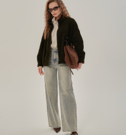 Замшевая куртка женская на молнии