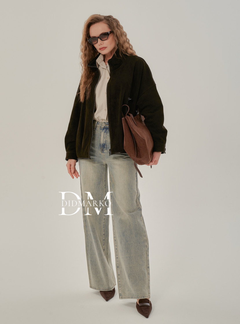 Замшевая куртка женская на молнии