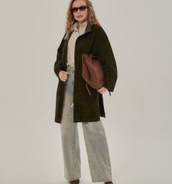 Плащ из натуральной замши без подклада