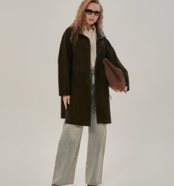 Плащ из натуральной замши без подклада