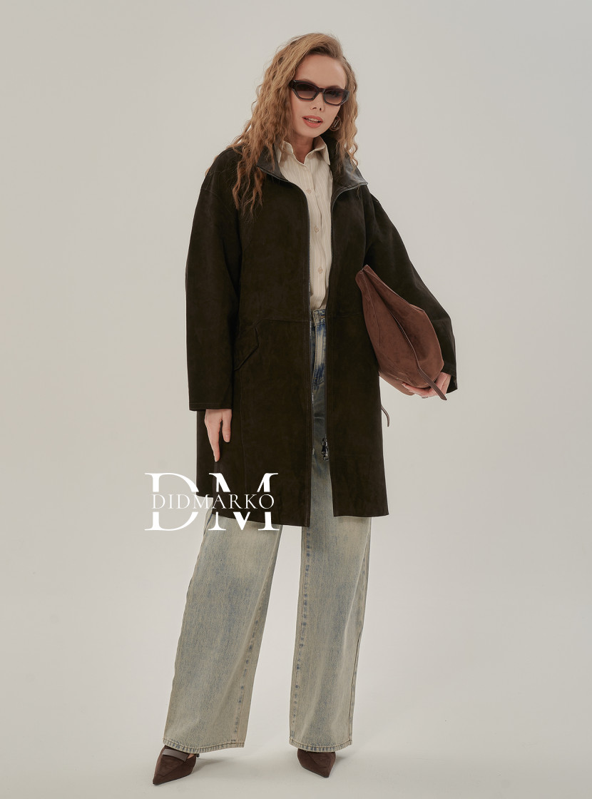 Плащ из натуральной замши без подклада