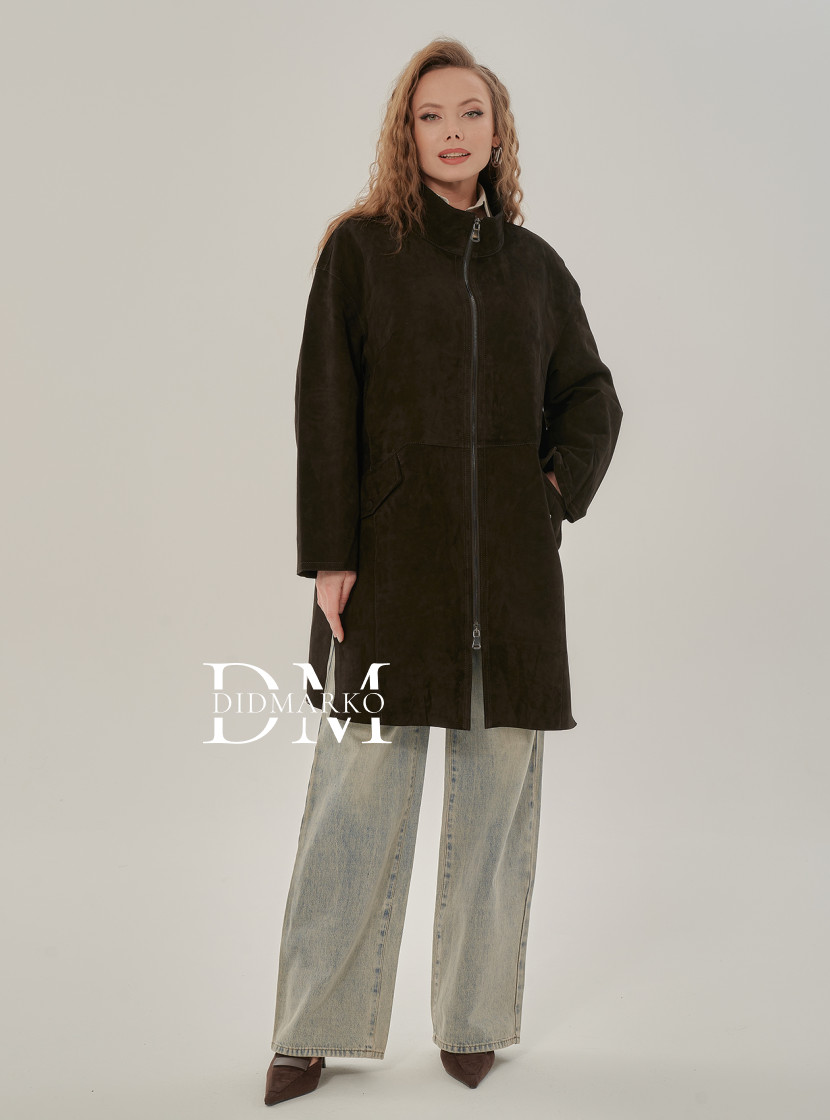Плащ из натуральной замши без подклада